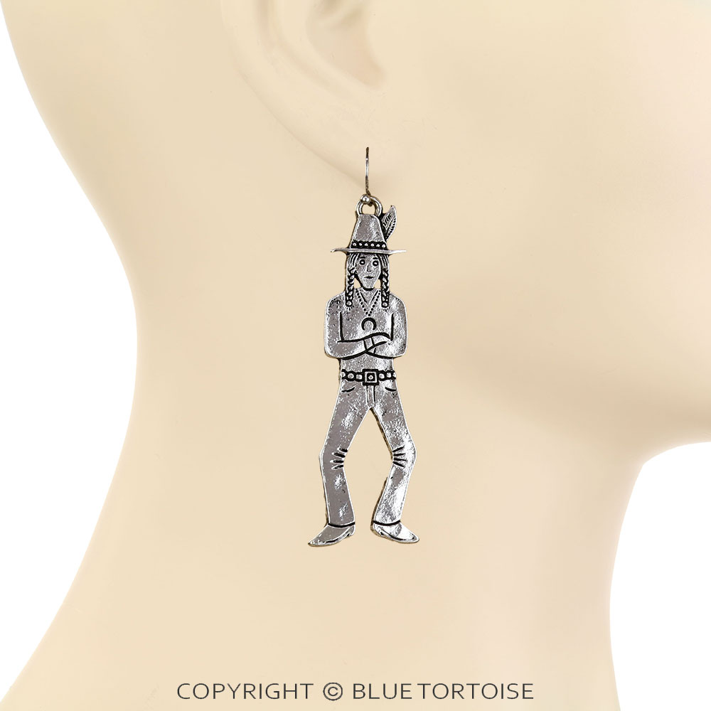 Western Dancing Cowgirl Dangle Earrings - Image 2