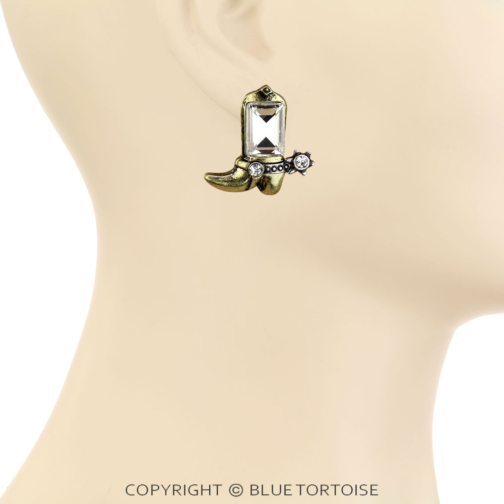Western Cowboy Boots Stud Earrings - Image 2