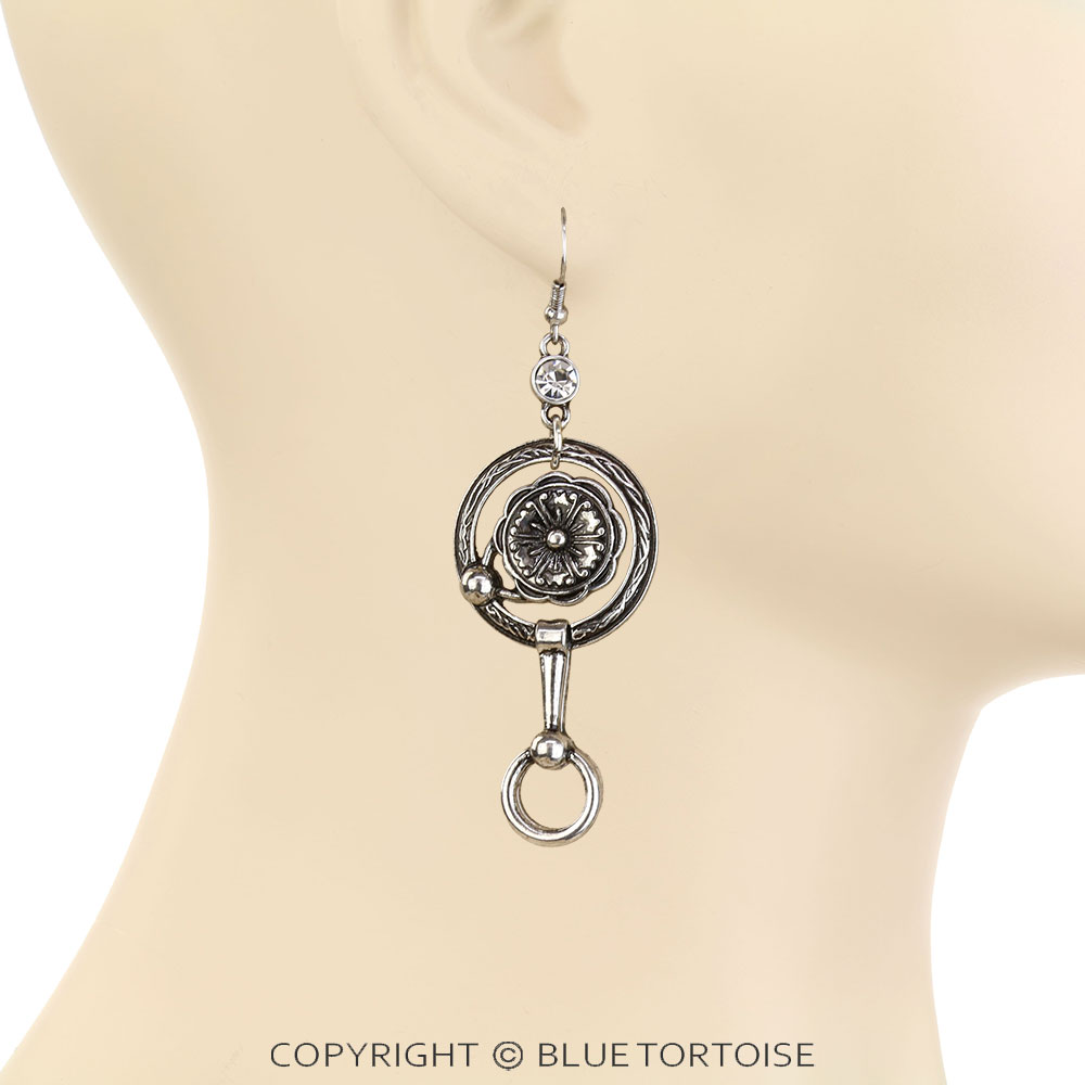 Western Flower Horsebit Dangle Earrings - Image 2