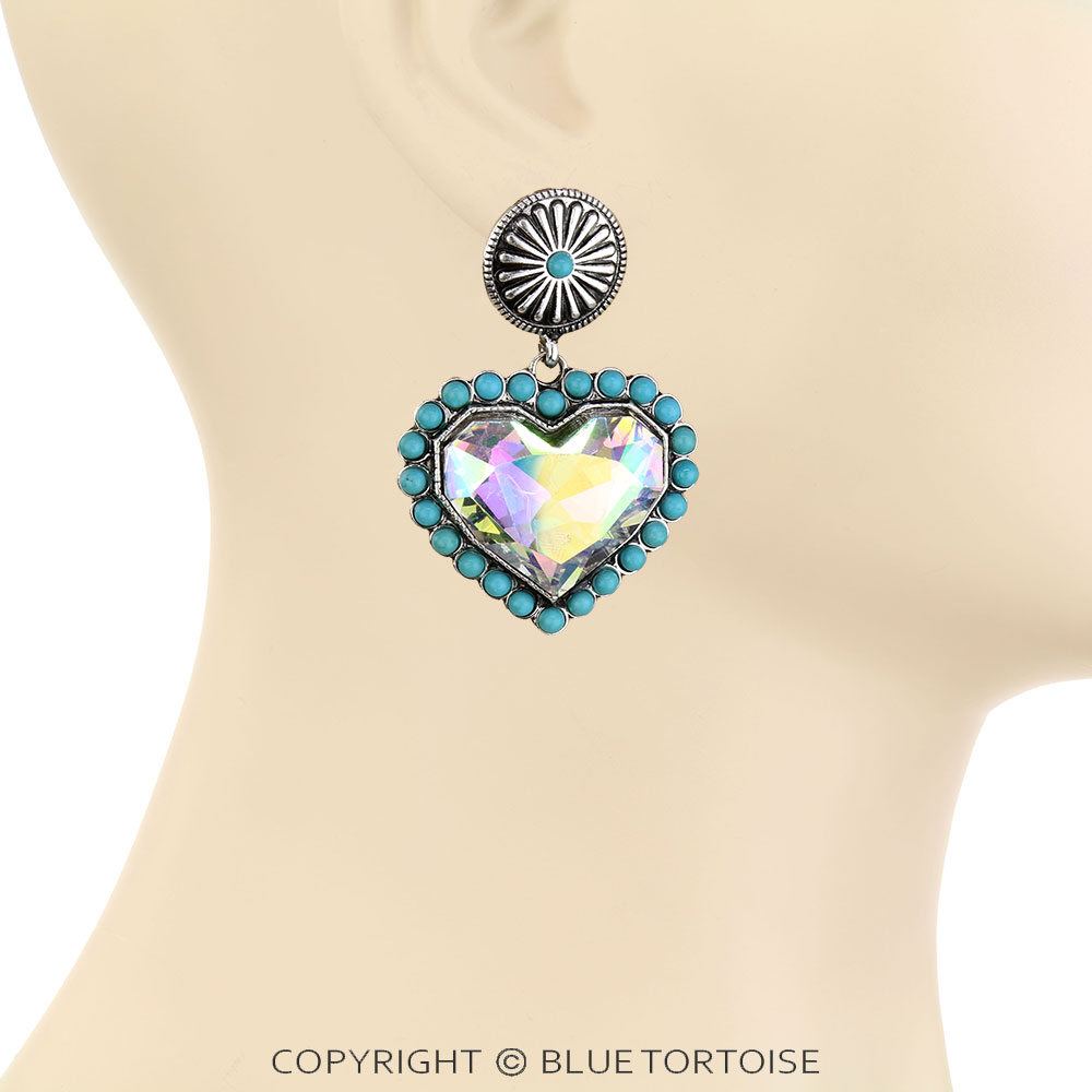 Western Heart Concho Stud Earrings - Image 2
