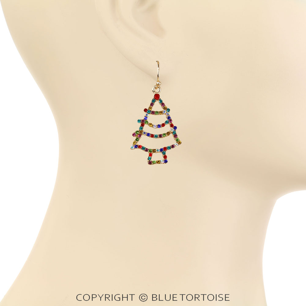 Christmas Tree Dangle Earrings - Image 2