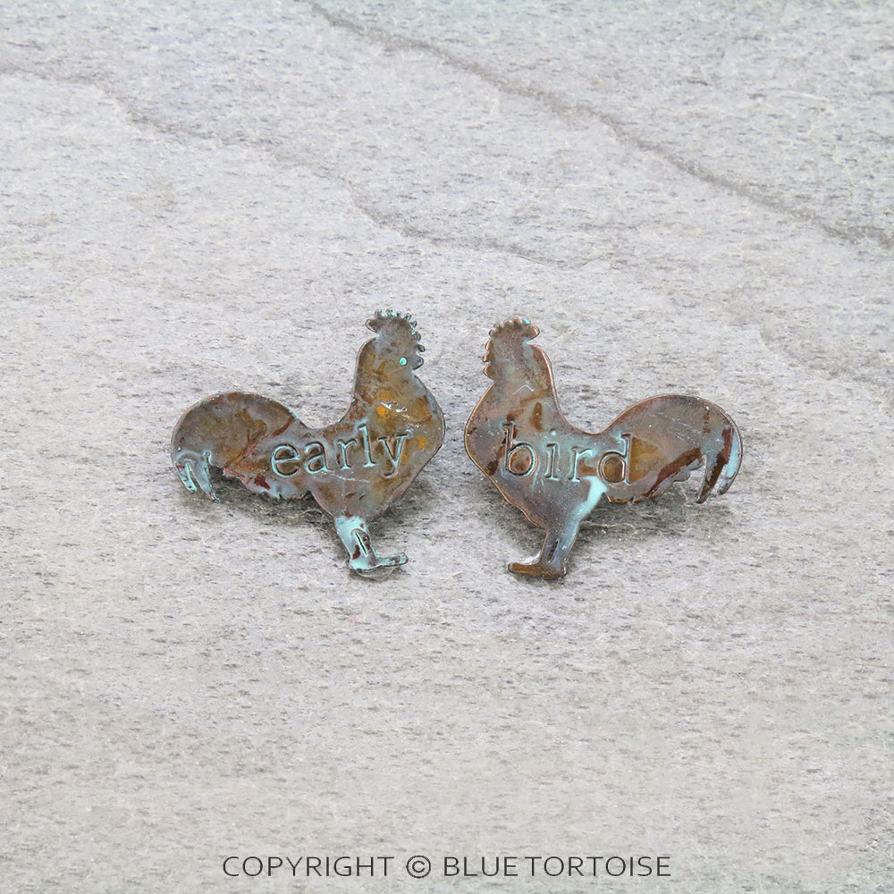1.25" Western Rooster Stud Earrings