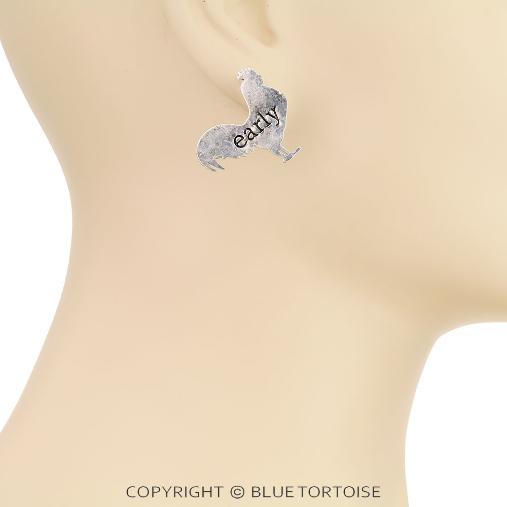 1.25" Western Rooster Stud Earrings - Image 2
