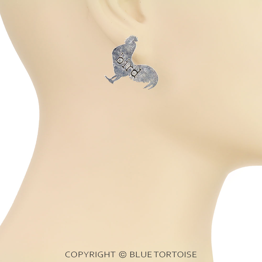 1.25" Western Rooster Stud Earrings - Image 3
