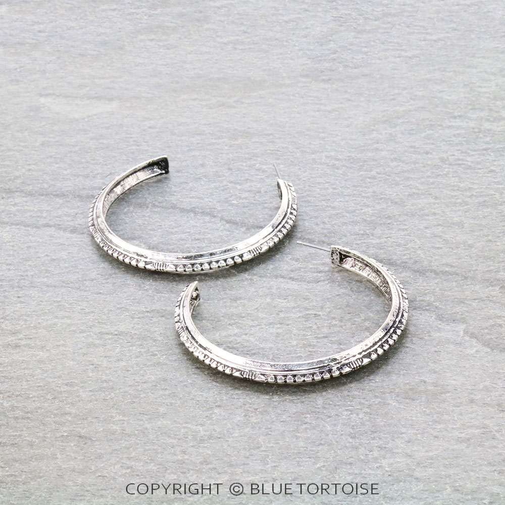 Western Texture Hoop Earrings