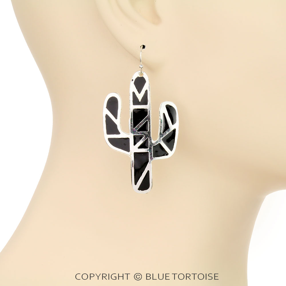 Western Cactus Epoxy Dangle Earrings - Image 2