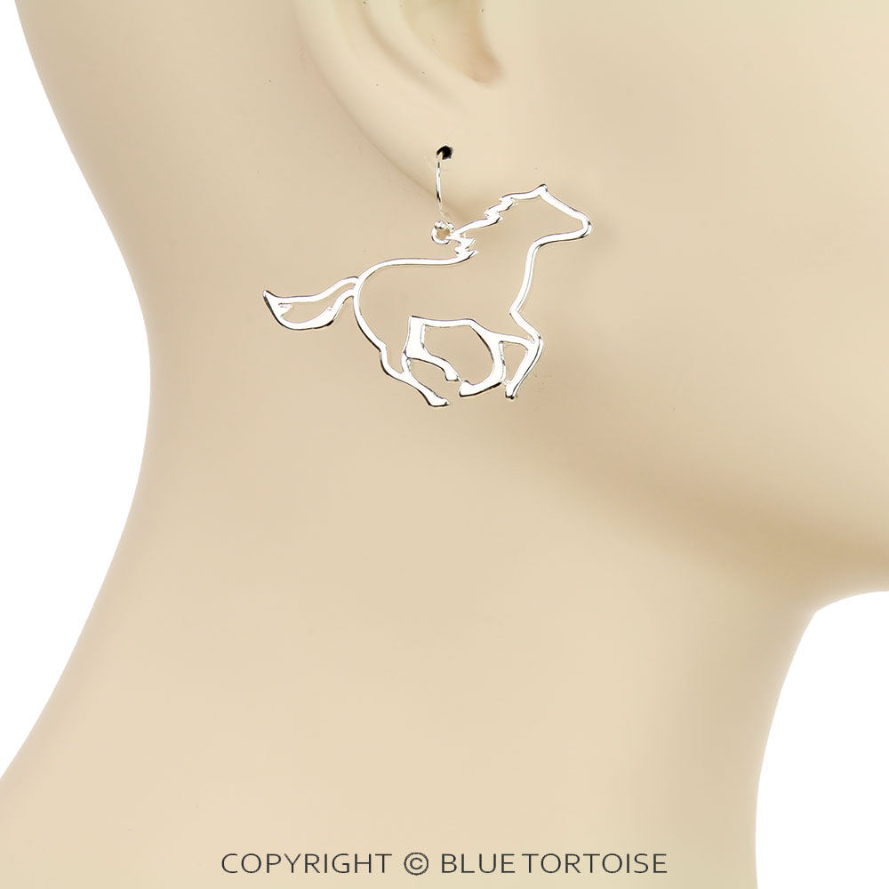 Western Horse Cutout Dangle Earrings - Image 2