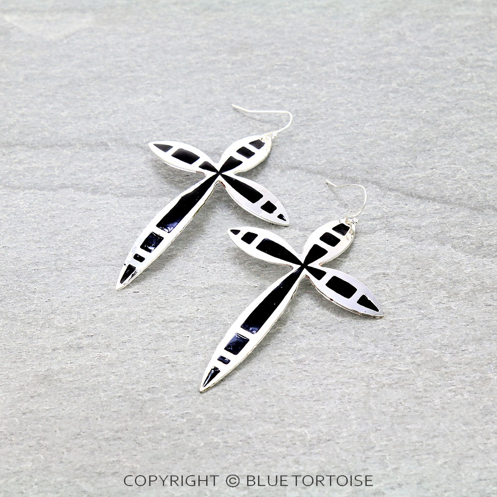 Western Cross Epoxy Dangle Earrings