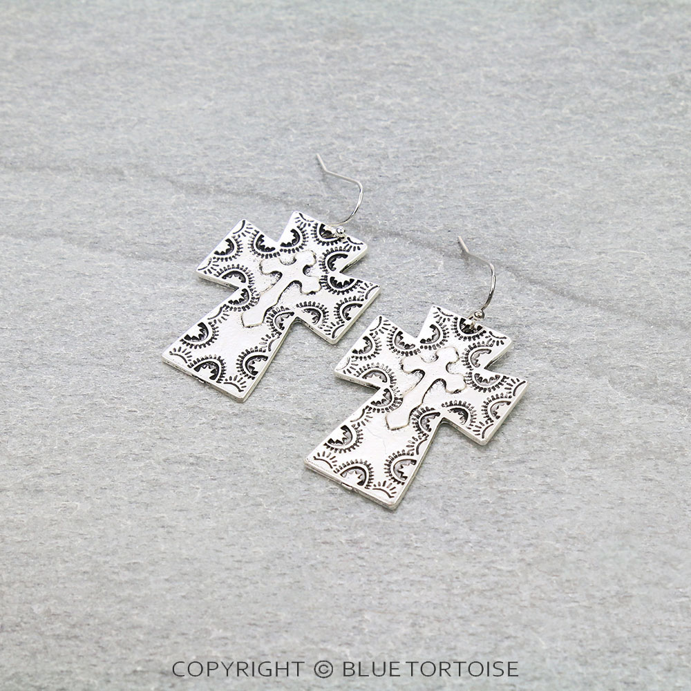 1.5" Long, Cross Earrings