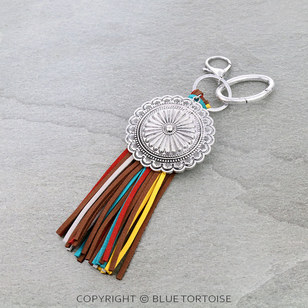 Western Concho Tassel Keychain