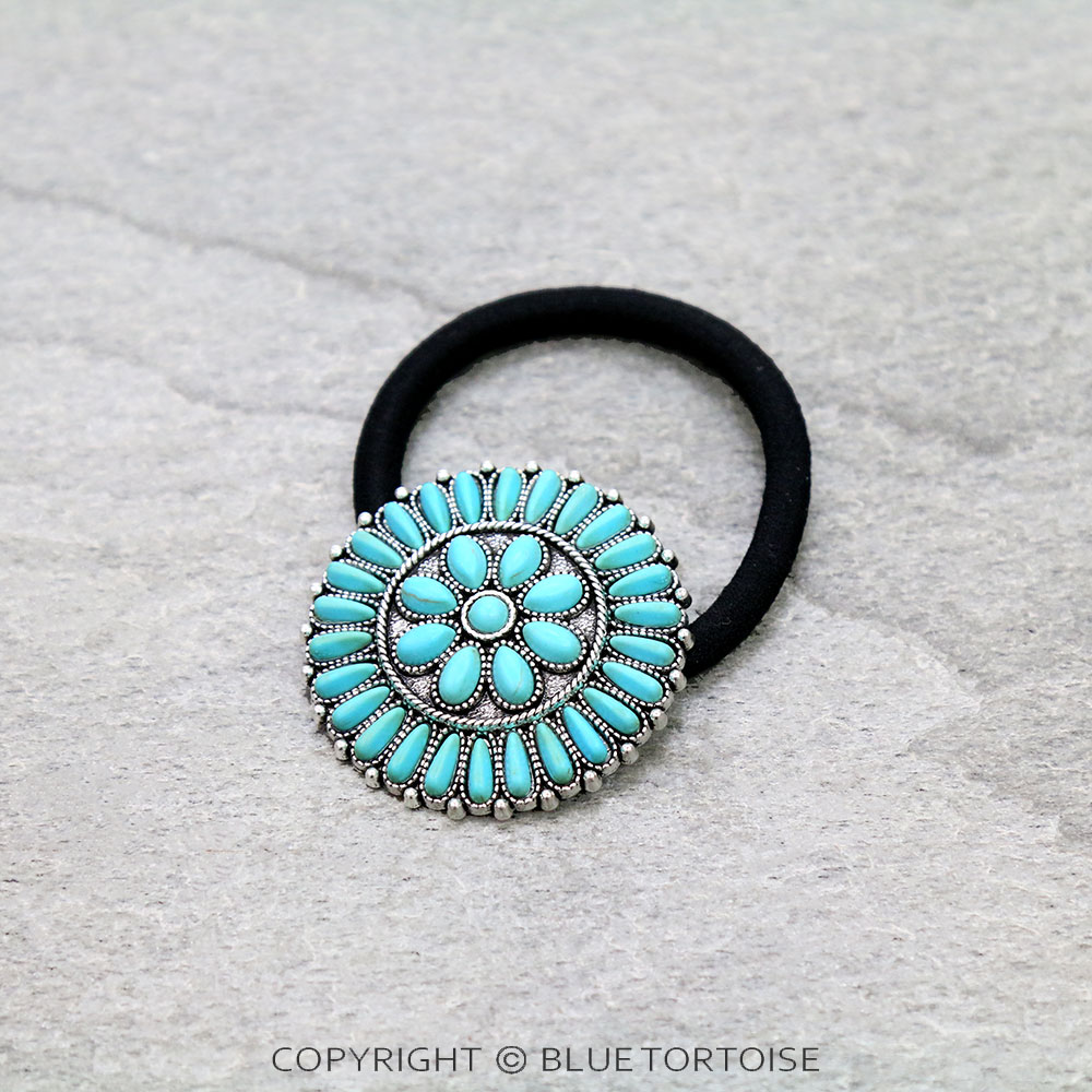 Western Concho Stone Hair Tie