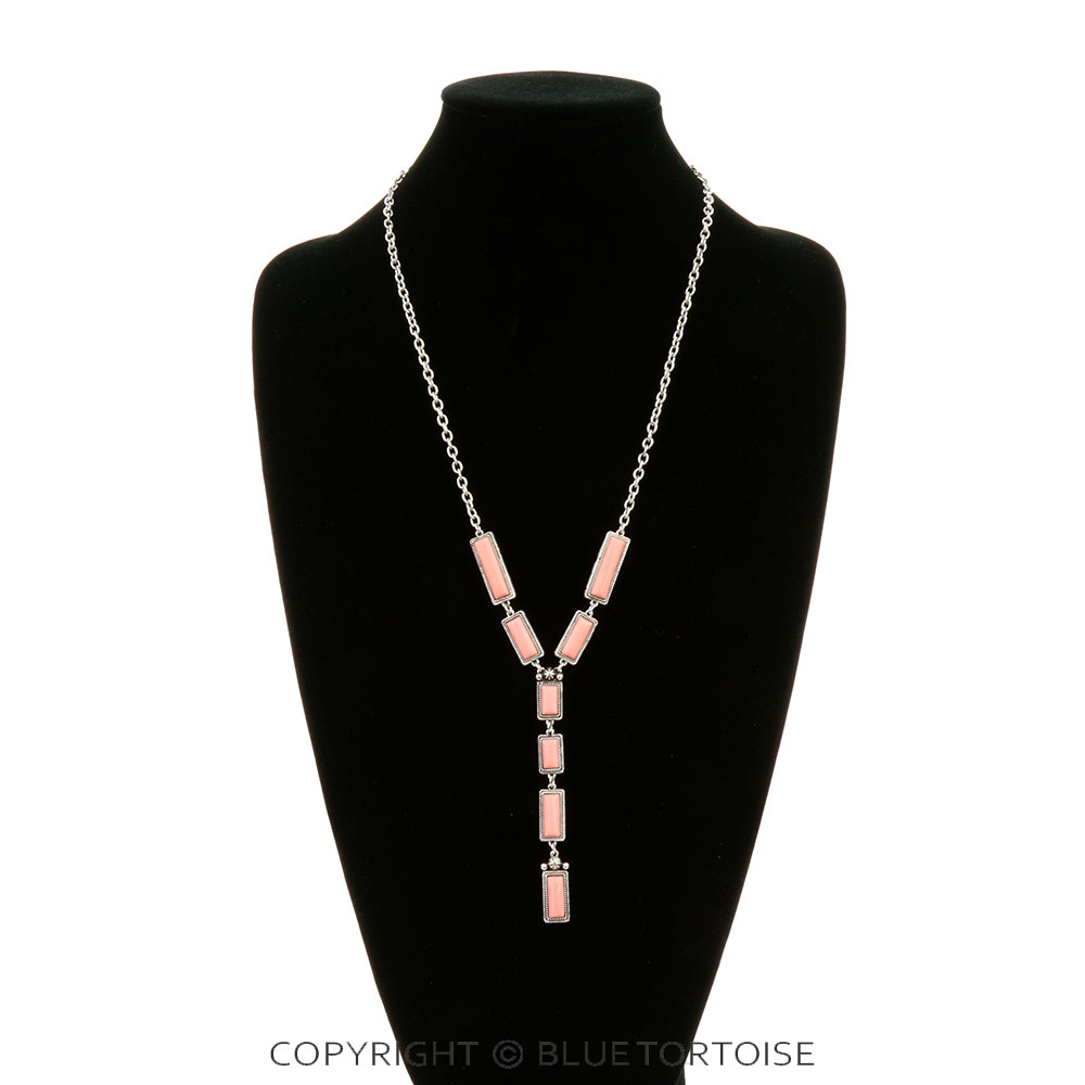 Western Hand Craft Stone Y Necklace - Image 2