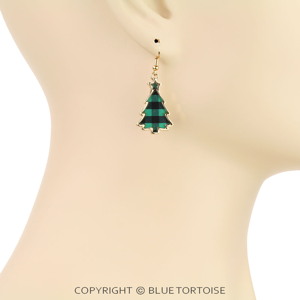 Christmas Tree Bubble Dangle Earrings - Image 2