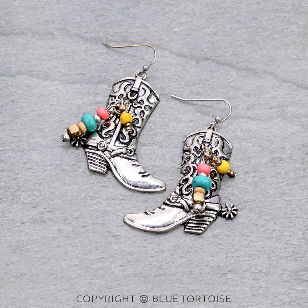 Western Boots Dangle Earrings
