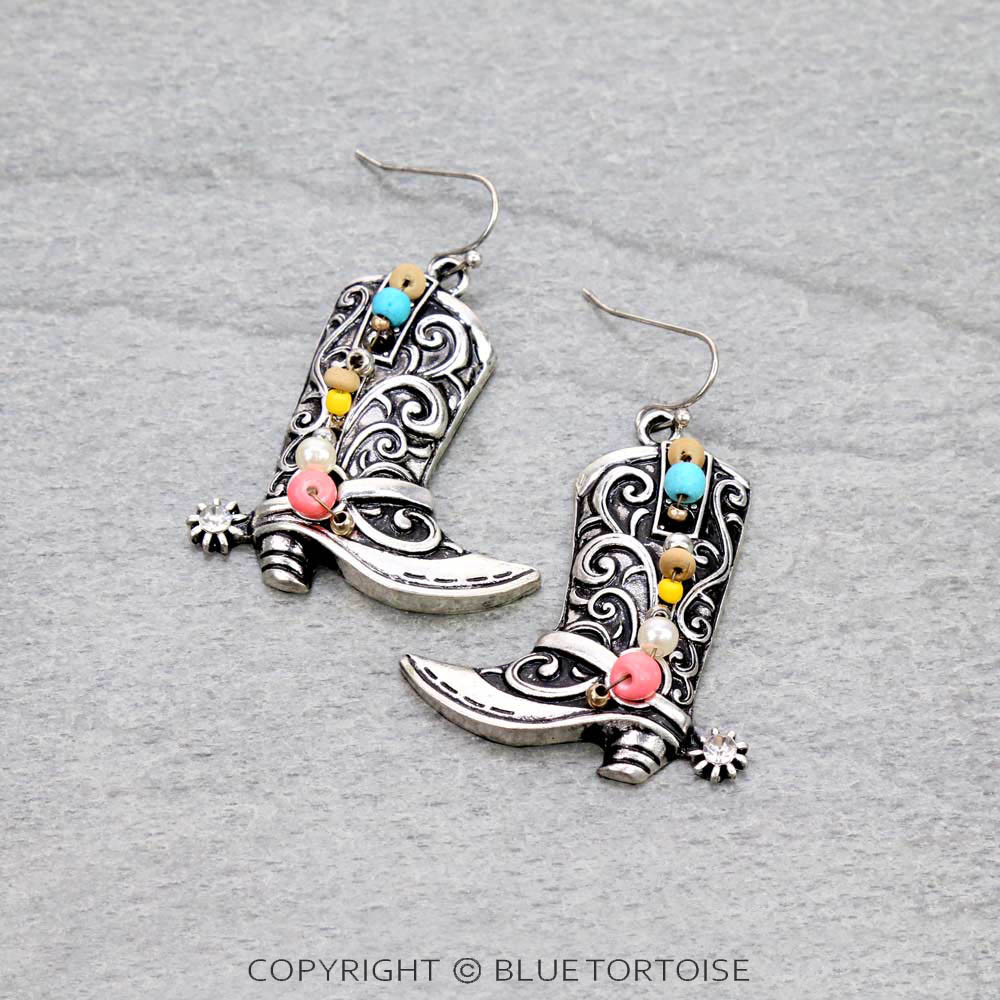 Western Boot Dangle Earrings