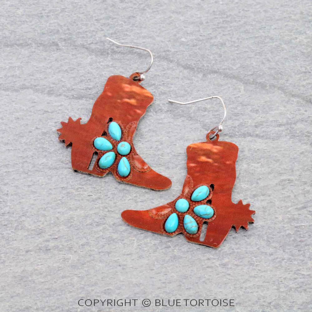 Western Boot Dangle Earrings