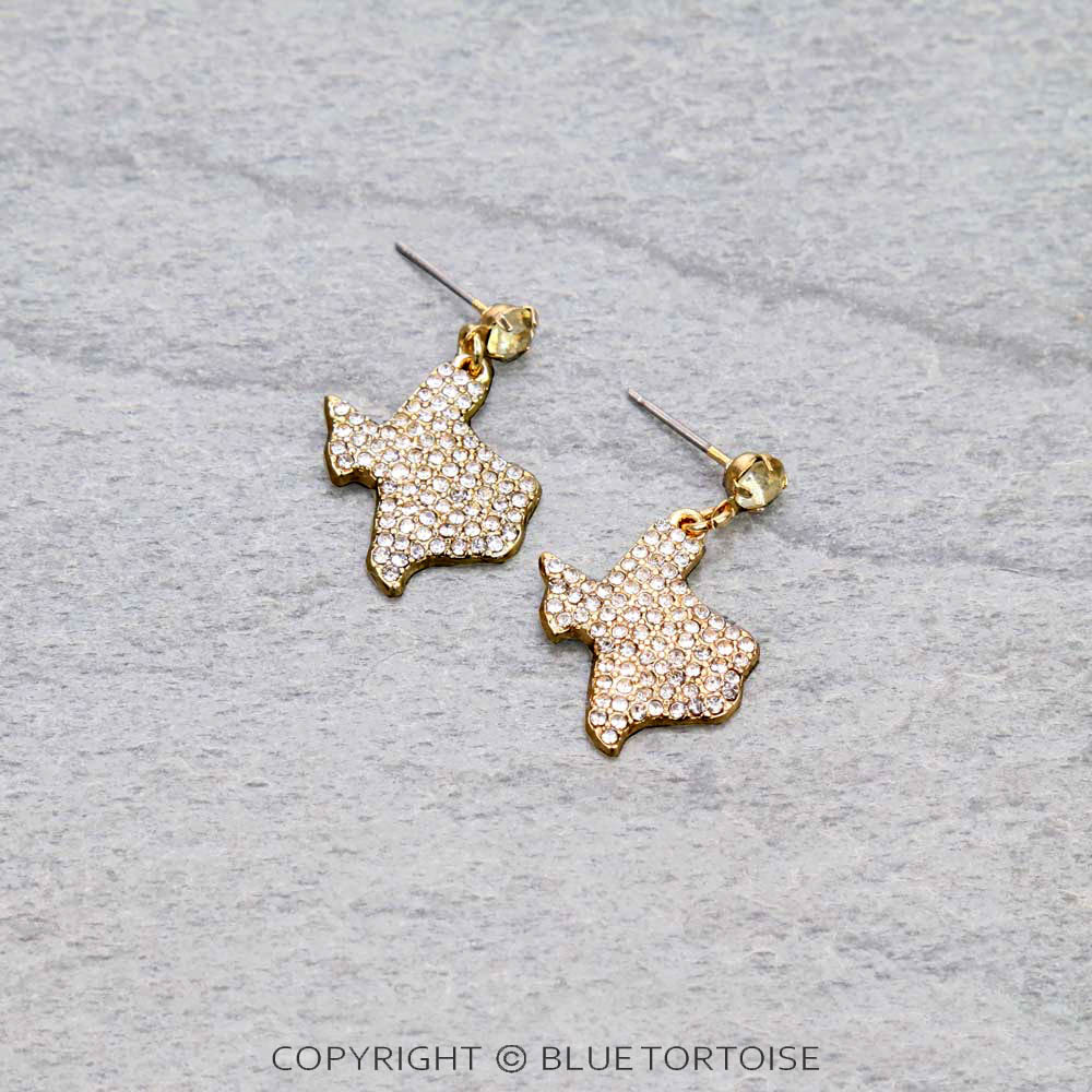 Western Texas Map Stud Earrings