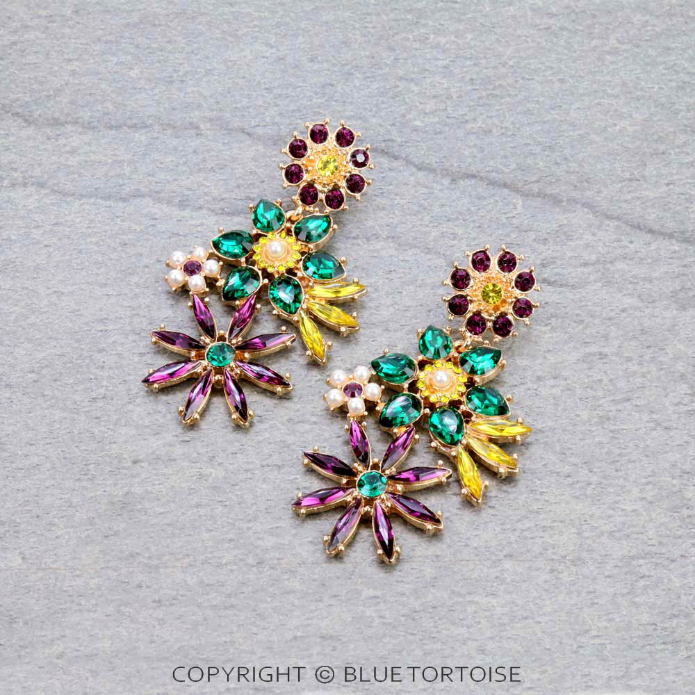 Mardi Gras Style Stud Earrings