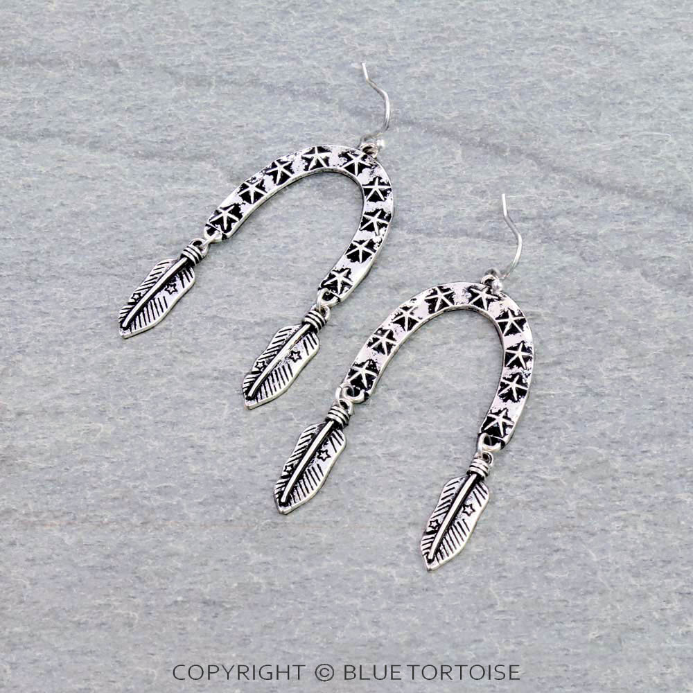 2" Western Metal Arch Dangle Earrings