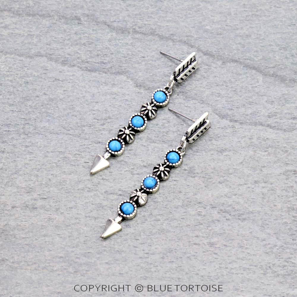 2" Western Arrow Beaded Stud Earrings