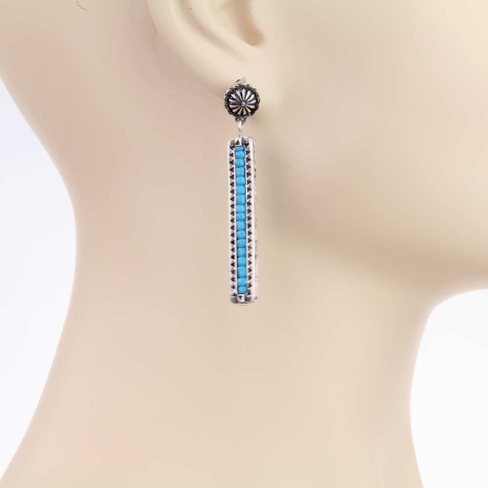 2.25" Western Seed Bead Bar Stud Earrings - Image 2