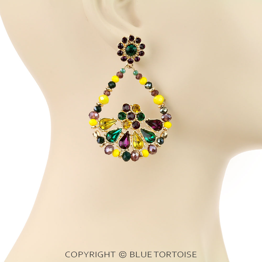Mardi Gras Style Stud Earrings - Image 2