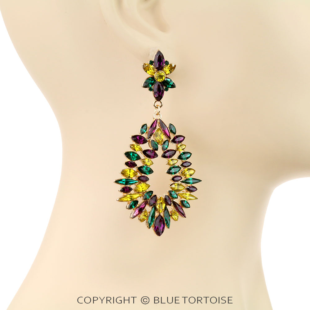 Mardi Gras Style Stud Earrings - Image 2
