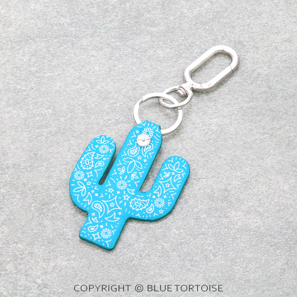 5.25" PU Leather Cactus Keychain