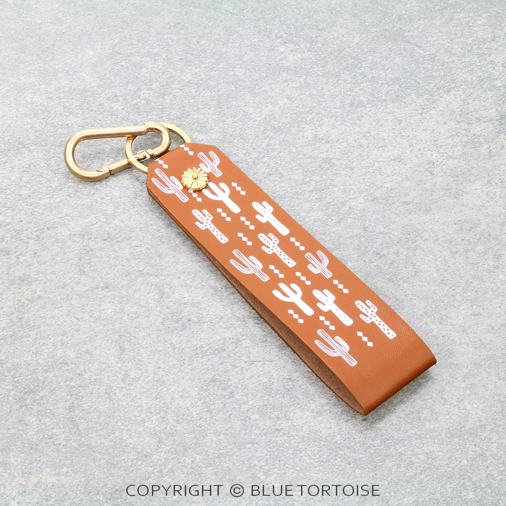 6.75" PU Leather Cactus Keychain