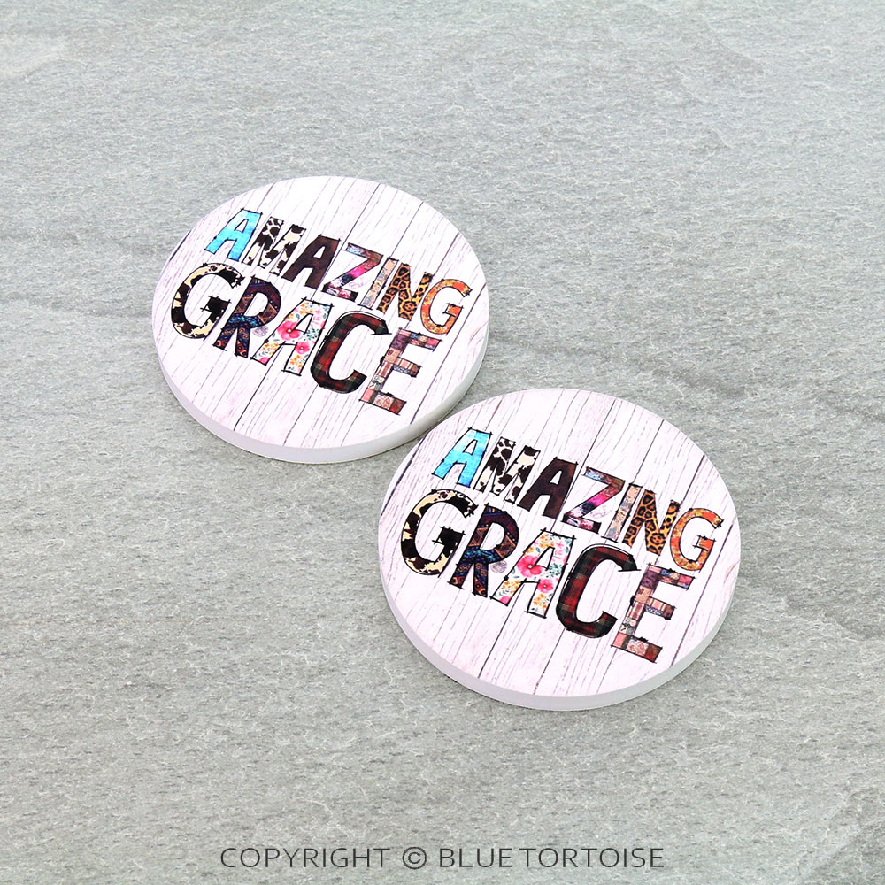 "Amazing Grace" Absorbent Ceramic Car Coasters
