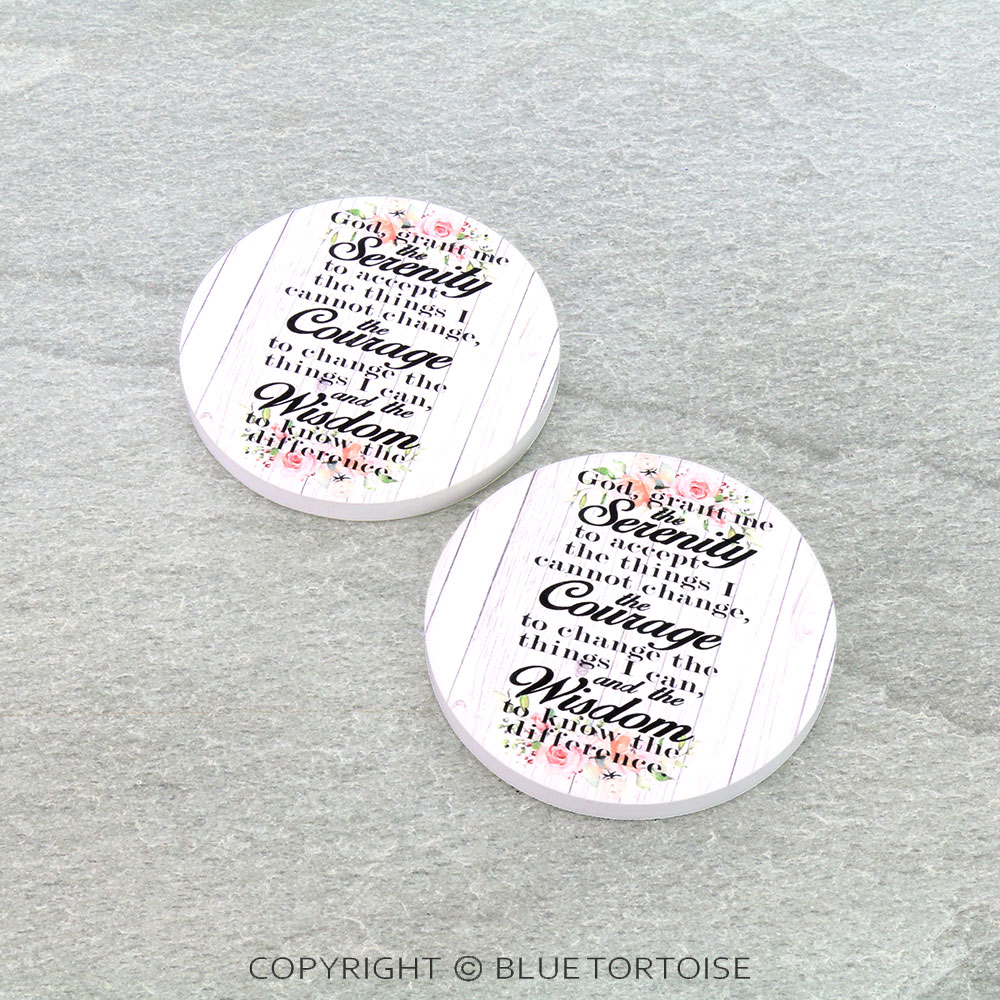 "Serenity Prayer" Absorbent Ceramic Car Coasters