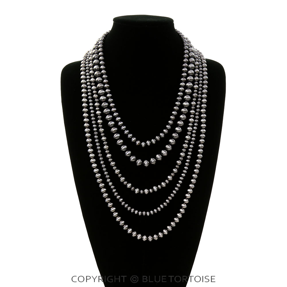 5 Layered Navajo Style Pearl Necklace - Image 2