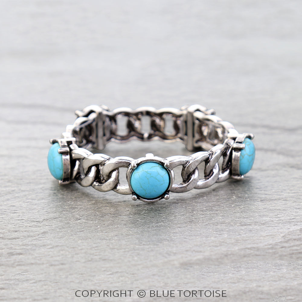 Western Stone Chain Stretch Bracelet