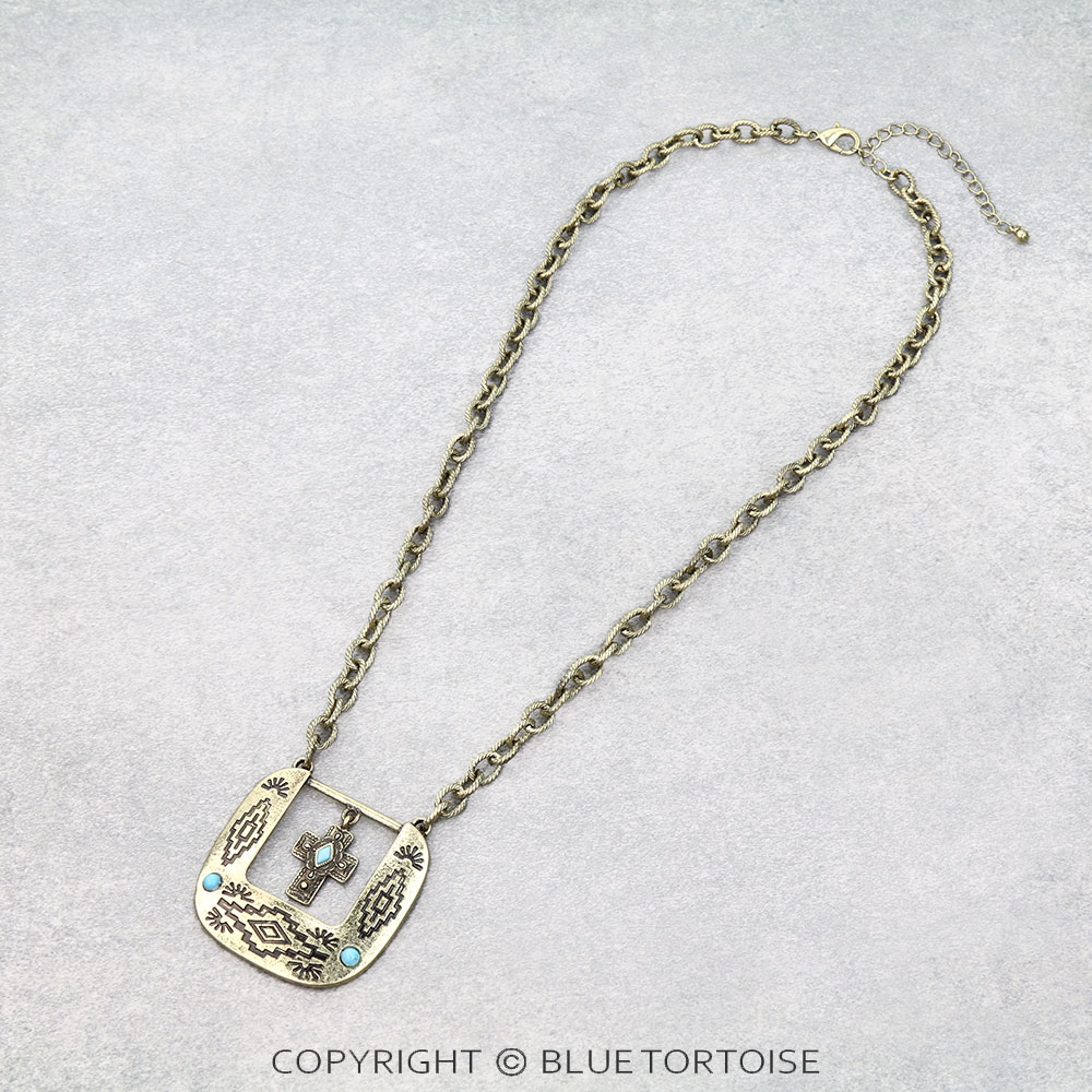 Western Cross Buckle Necklace