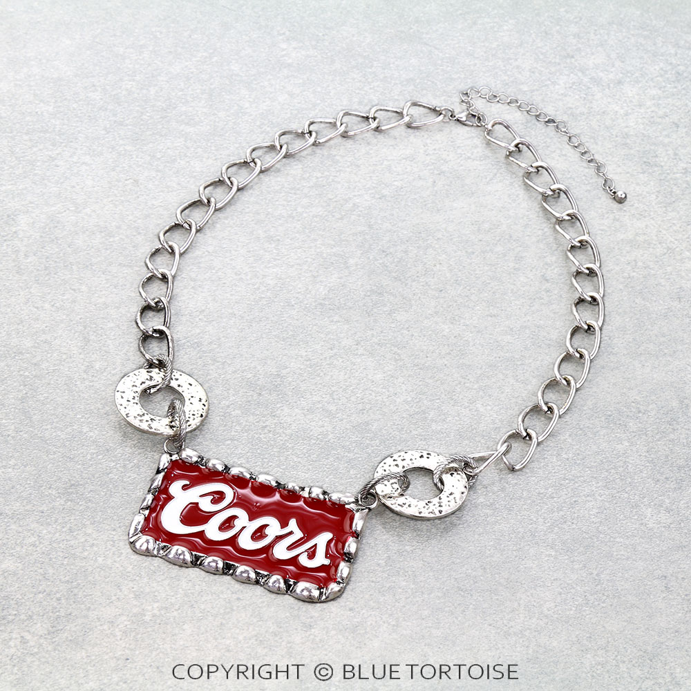 Western Beer Logo Chunky Chain Necklace