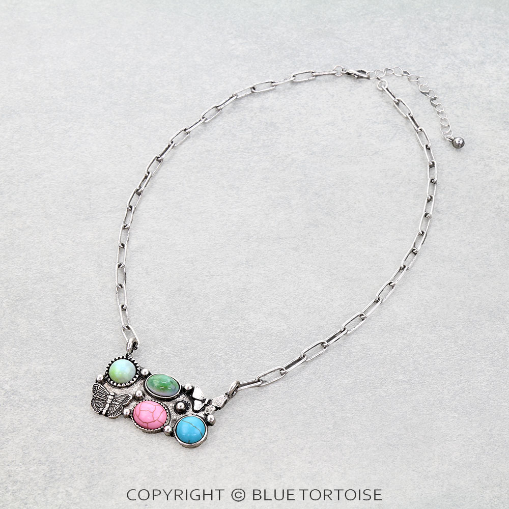 Western Butterfly Stone Necklace