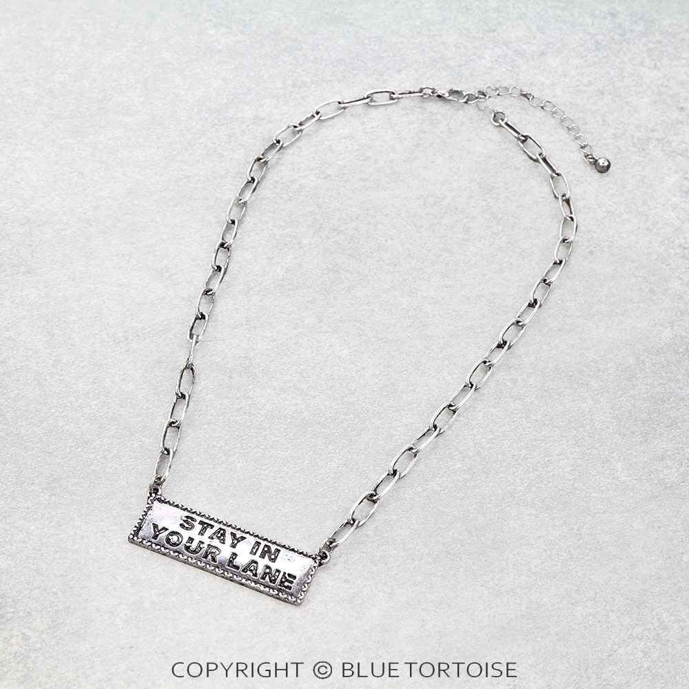 STAY IN YOUR LANE Bar Necklace