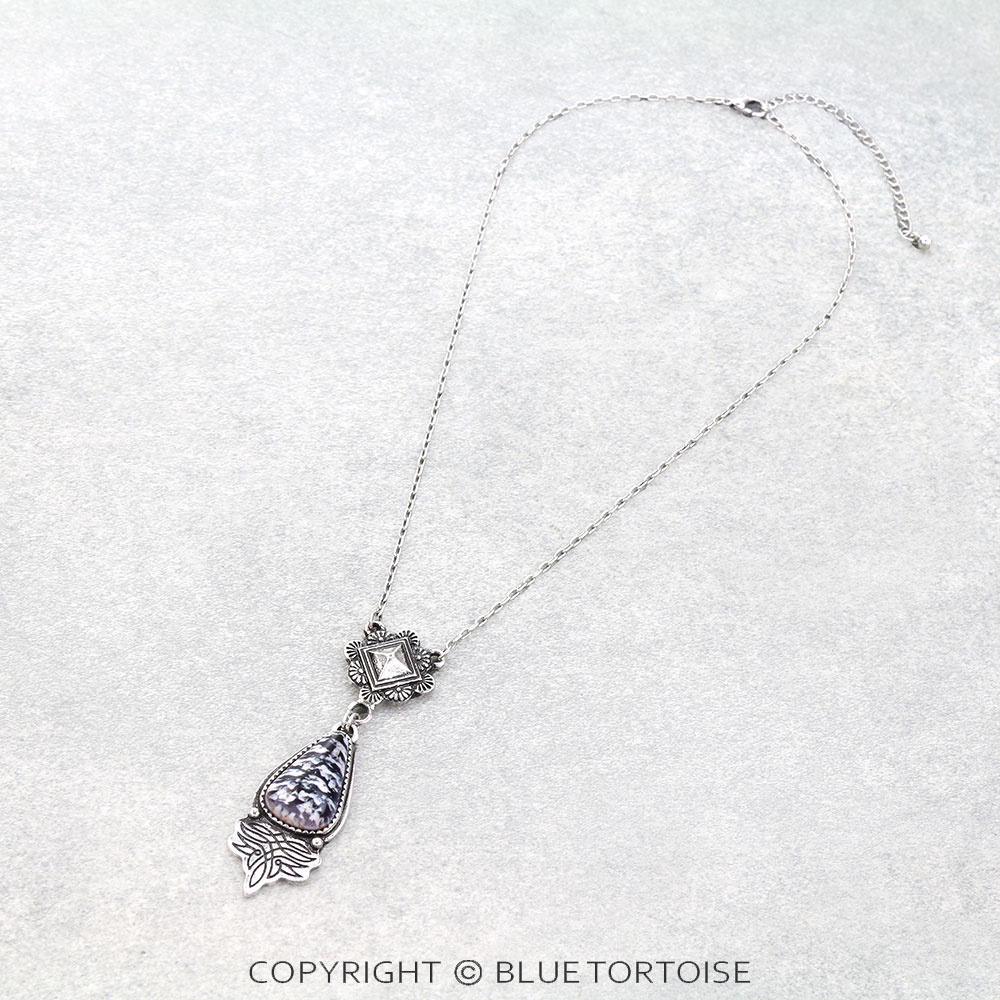 Western Boot Stitch Stone Necklace