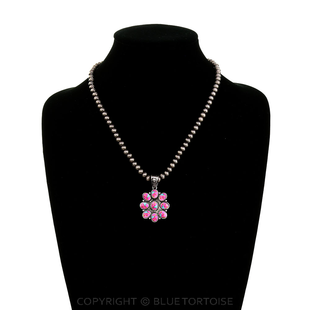 Western Concho Stone Pendant Necklace - Image 2