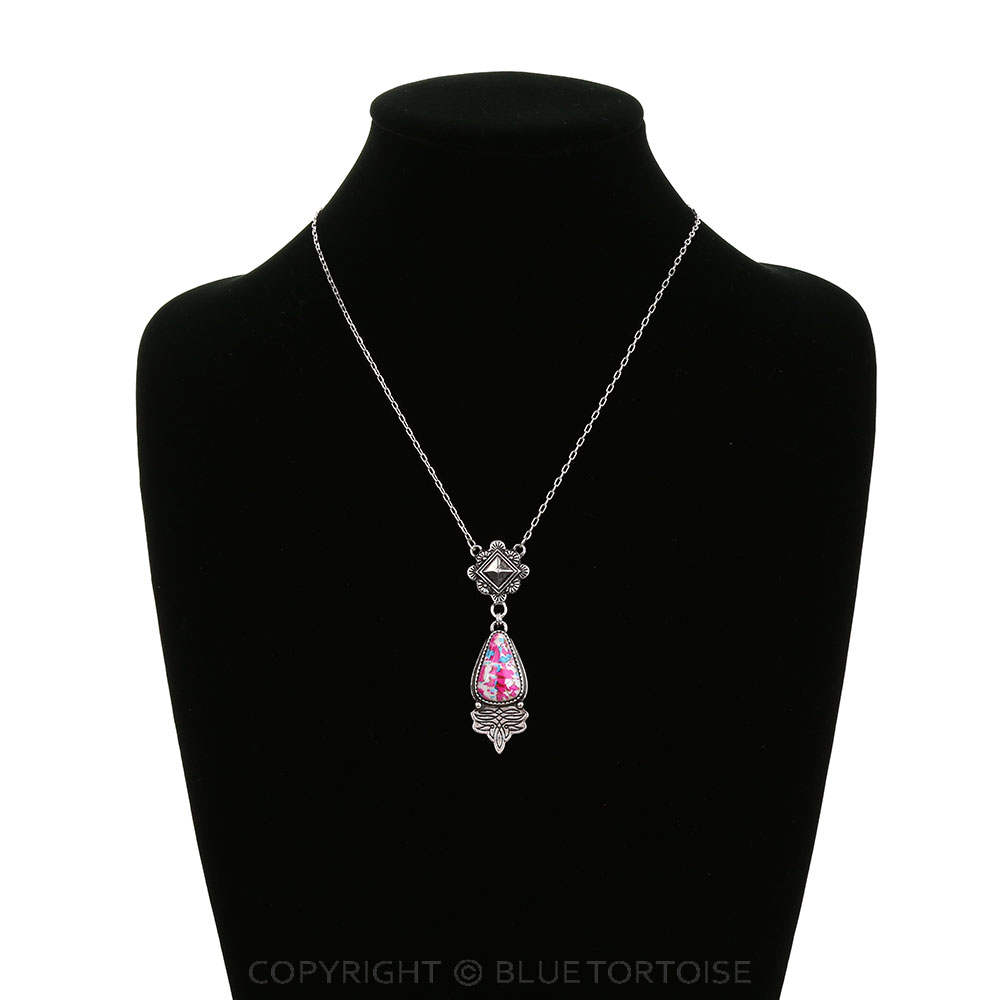 Western Boot Stitch Stone Necklace - Image 2