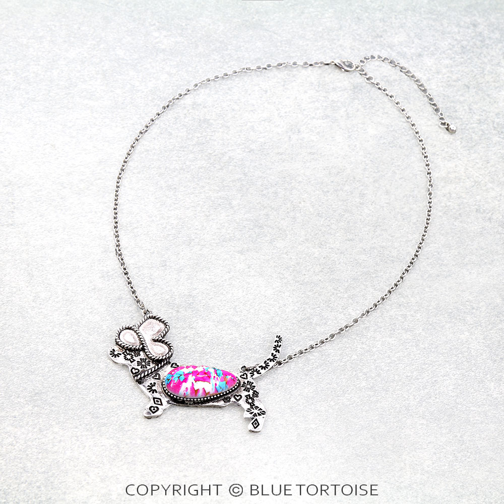 Western Dog Stone Necklace