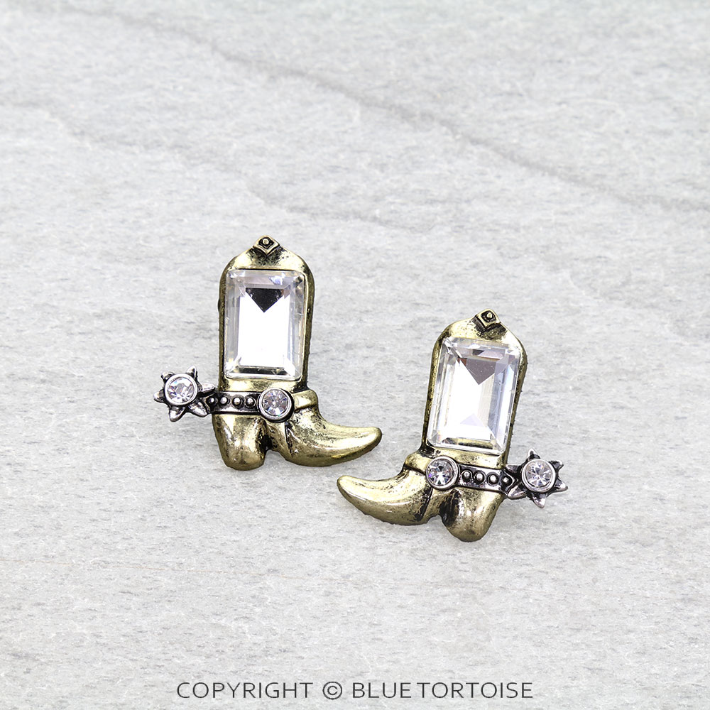 Western Cowboy Boots Stud Earrings