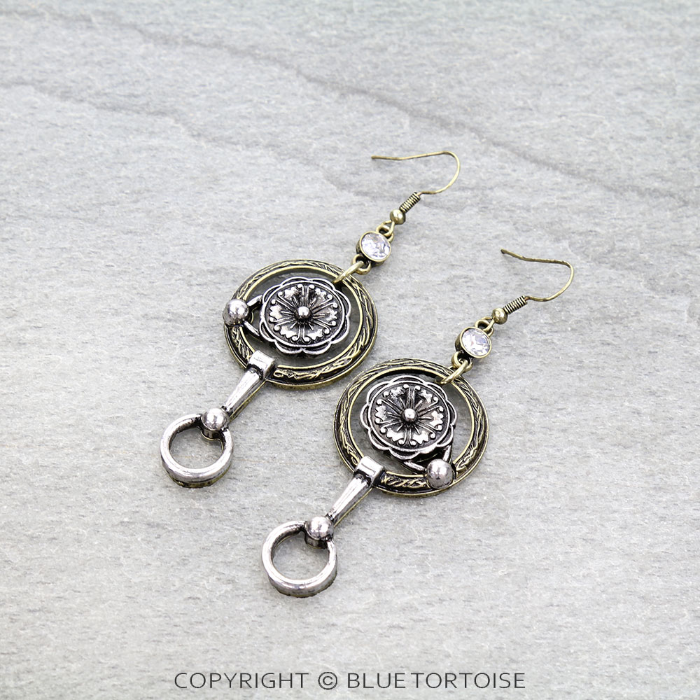 Western Flower Horsebit Dangle Earrings