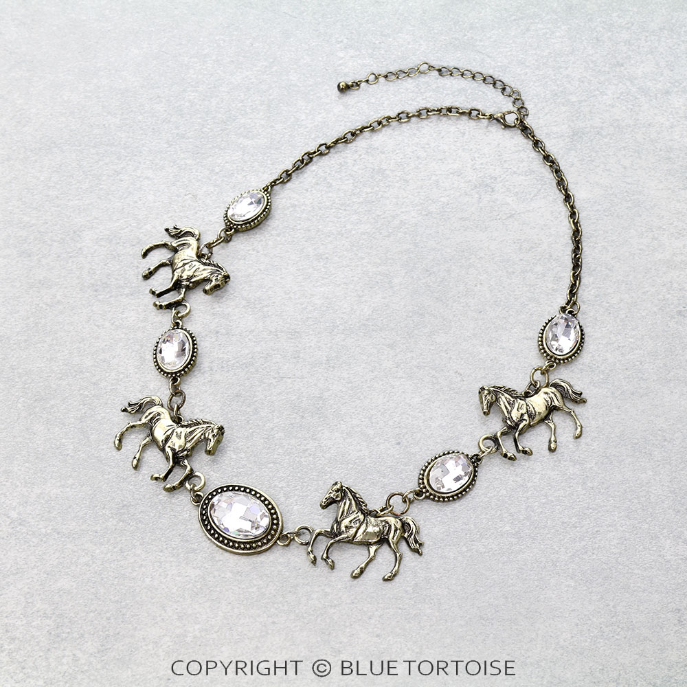 Western Horse Stone Necklace
