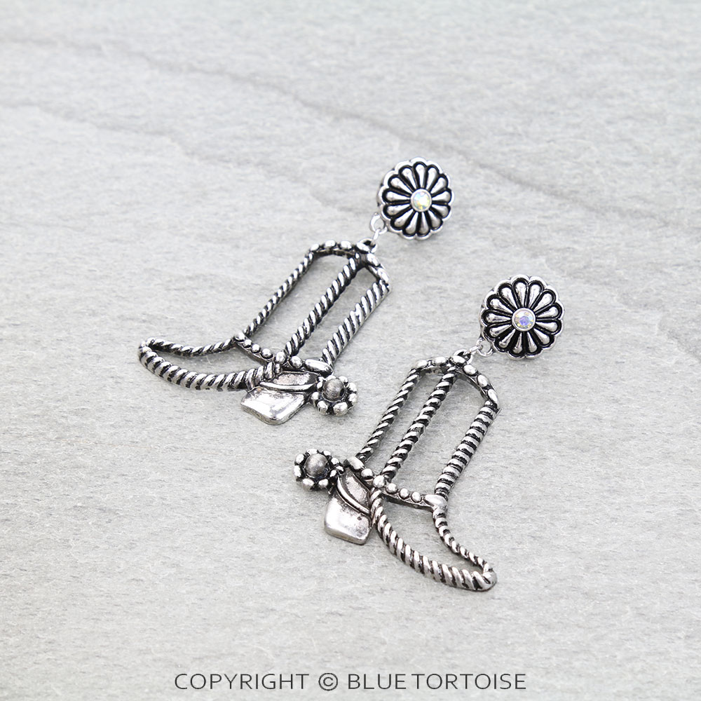 Western Rope TXR Boots Concho Stud Earrings