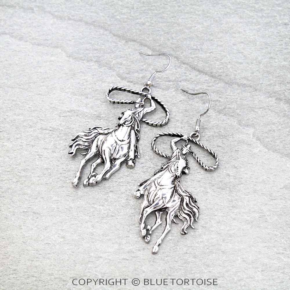 Western Rodeo Cowboy Dangle Earrings