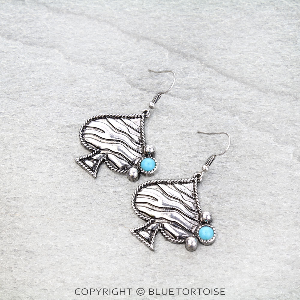 Leopard TXR Spade Dangle Earrings