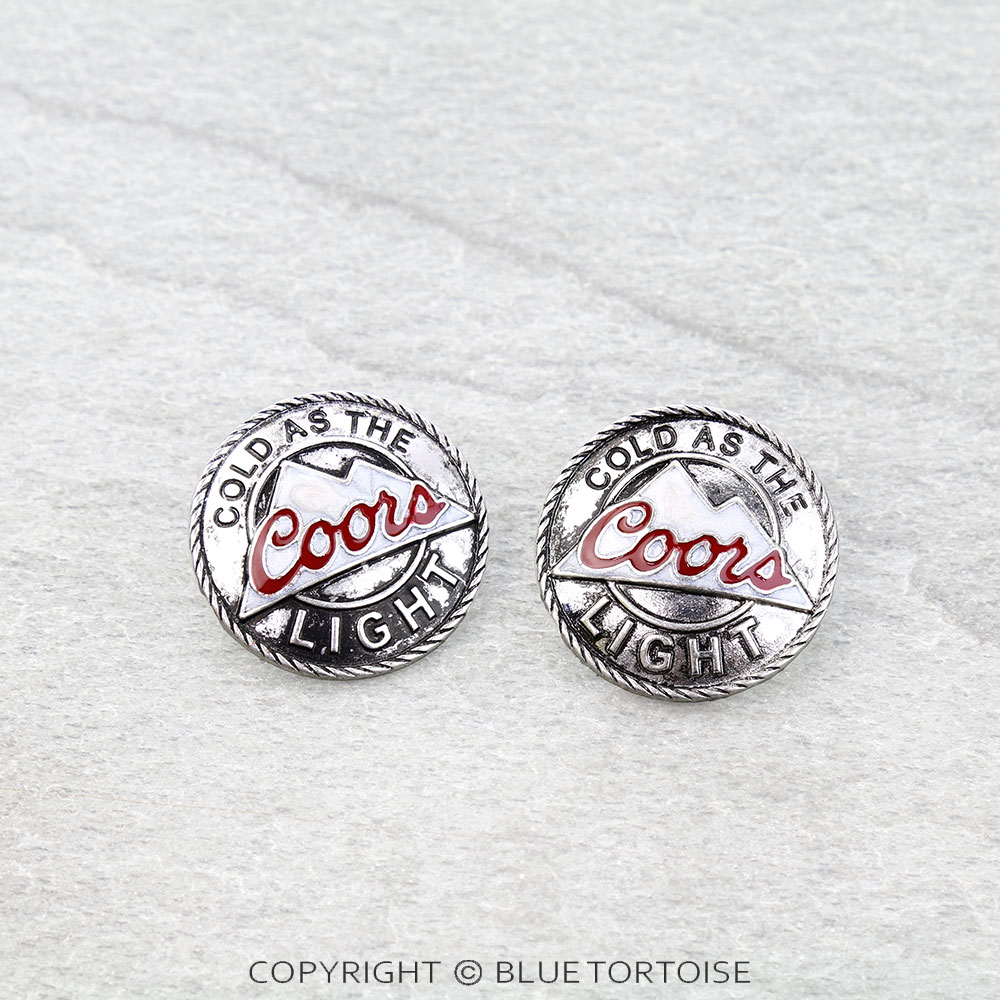 Western Beer Logo Stud Earrings