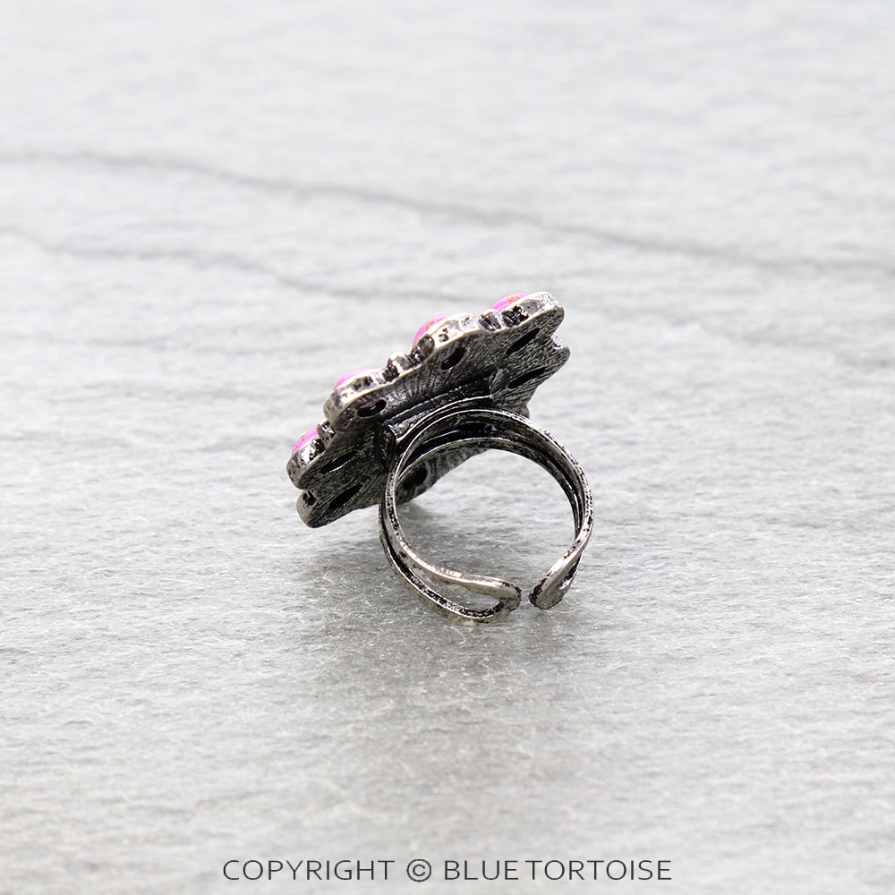 Western Concho Stone Cuff Ring - Image 2