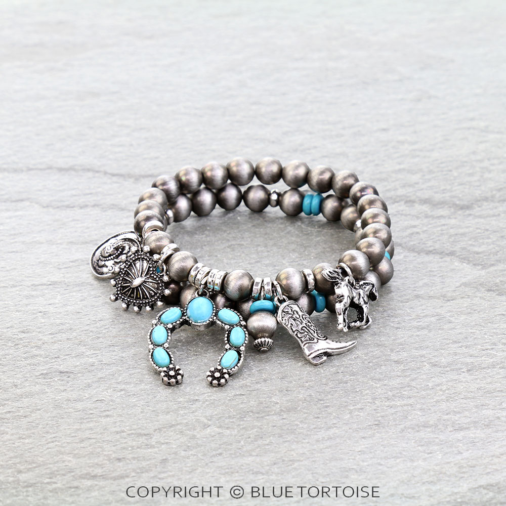 Western Multi Charm Stackable Bracelet